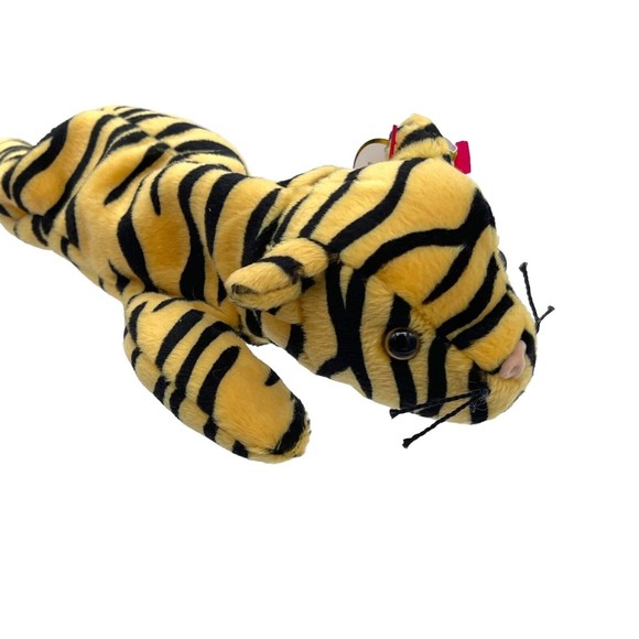 TY Beanie Babies Baby STRIPES the BENGAL TIGER Cat PVC Pellets RETIRED Vintage - Picture 7 of 14
